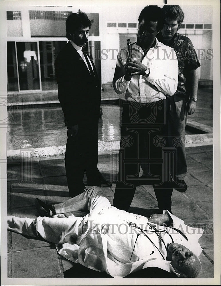 1986 Press Photo &quot;Miami Vice&quot; Edward James Olmos, Philip Michael Thomas- Historic Images