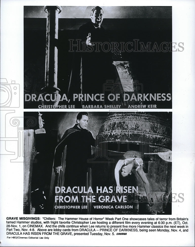 1989 Press Photo &quot;Prince of Darkness&quot; Christopher Lee hosts- Historic Images