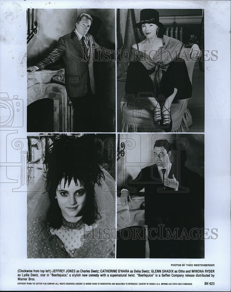 1988 Press Photo Jeffrey Jones Catherine O&#39;Hara Glenn Shadix Winona Ryder- Historic Images