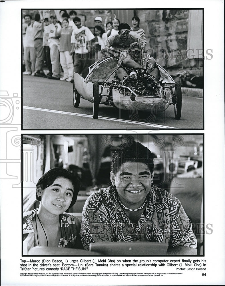 1996 Press Photo Don Basco, J. Moki Cho, Sara Tanaka, &quot;Race The Sun&quot;- Historic Images