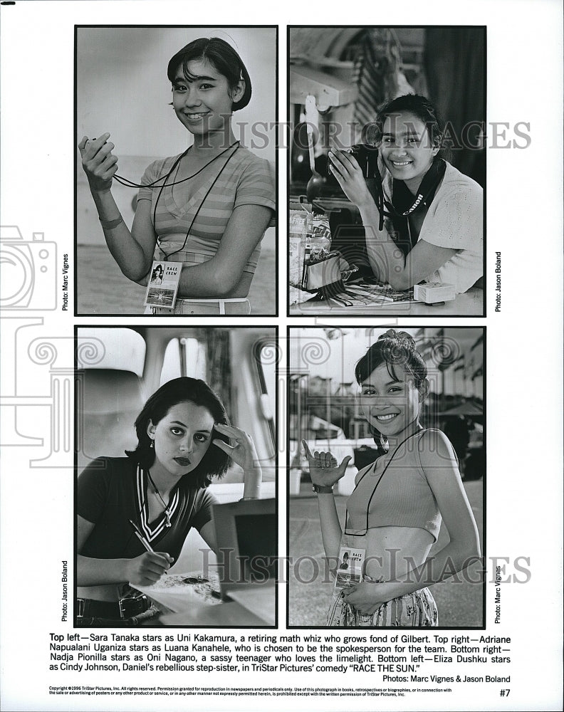 1996 Press Photo Sara Tanaka, Adriane N. Uganiza, Nadja Pionilla, E. Dushku- Historic Images