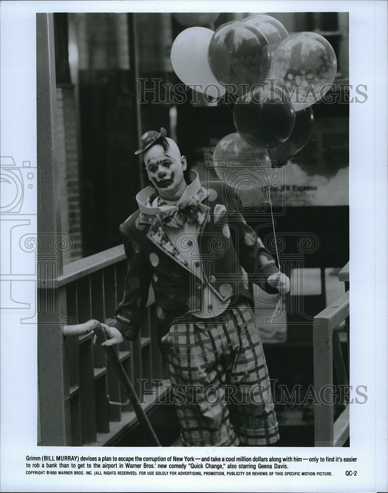 1990 Press Photo Actor Bill Murray in &quot;Quick Change&quot;- Historic Images