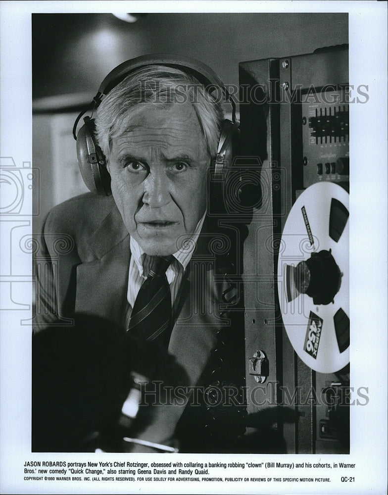 1990 Press Photo Actor Jason Robards in &quot;Quick Change&quot;- Historic Images