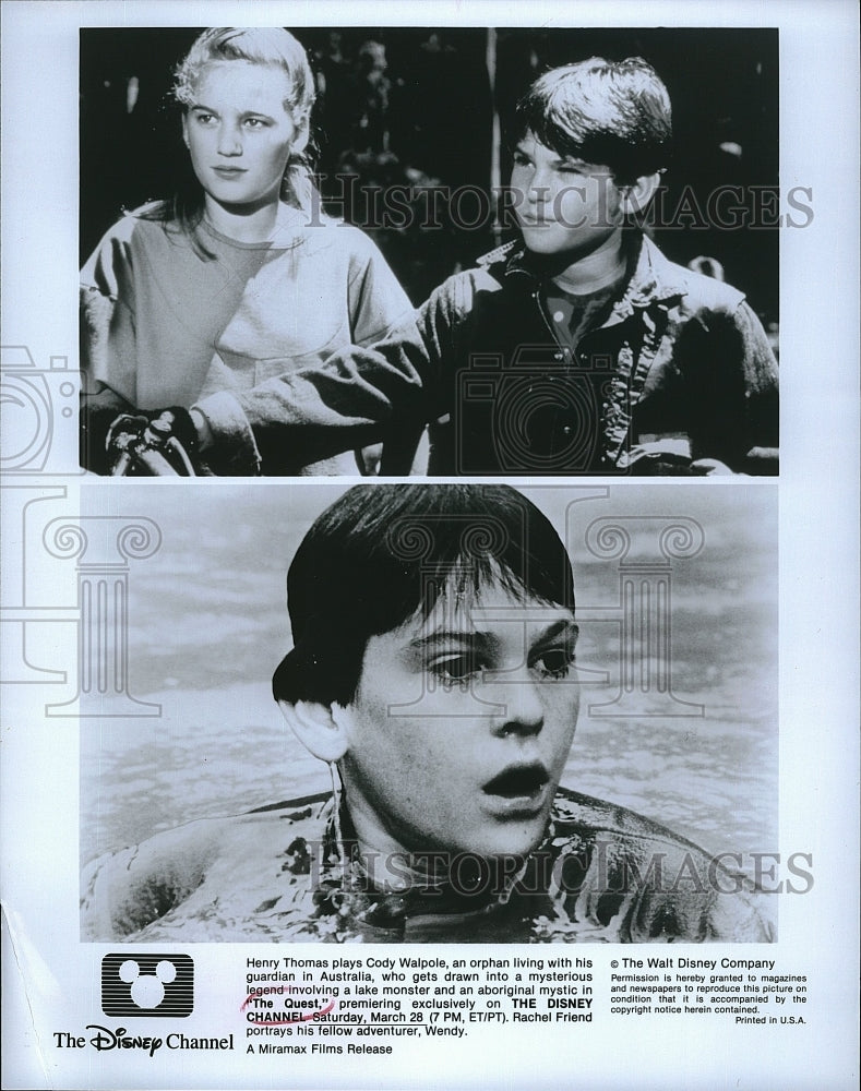 1986 Press Photo &quot;The Quest&quot; Henry Thomas &amp; Rachel Friend- Historic Images