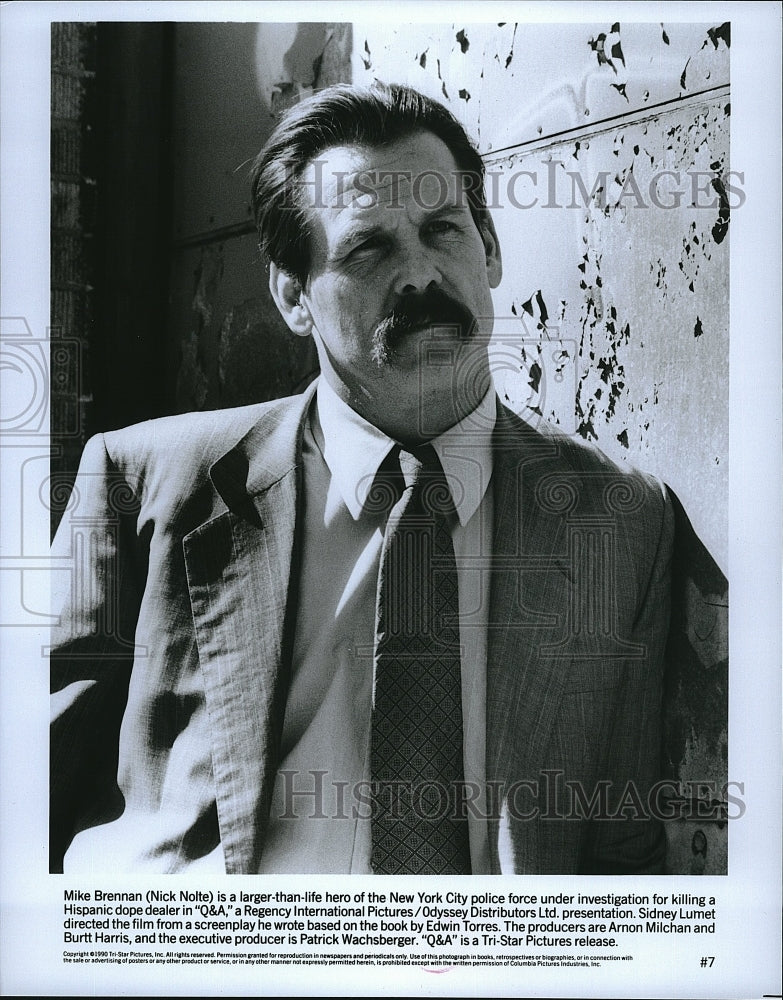 1990 Press Photo &quot;Q&amp;A&quot; starring Nick Nolte- Historic Images