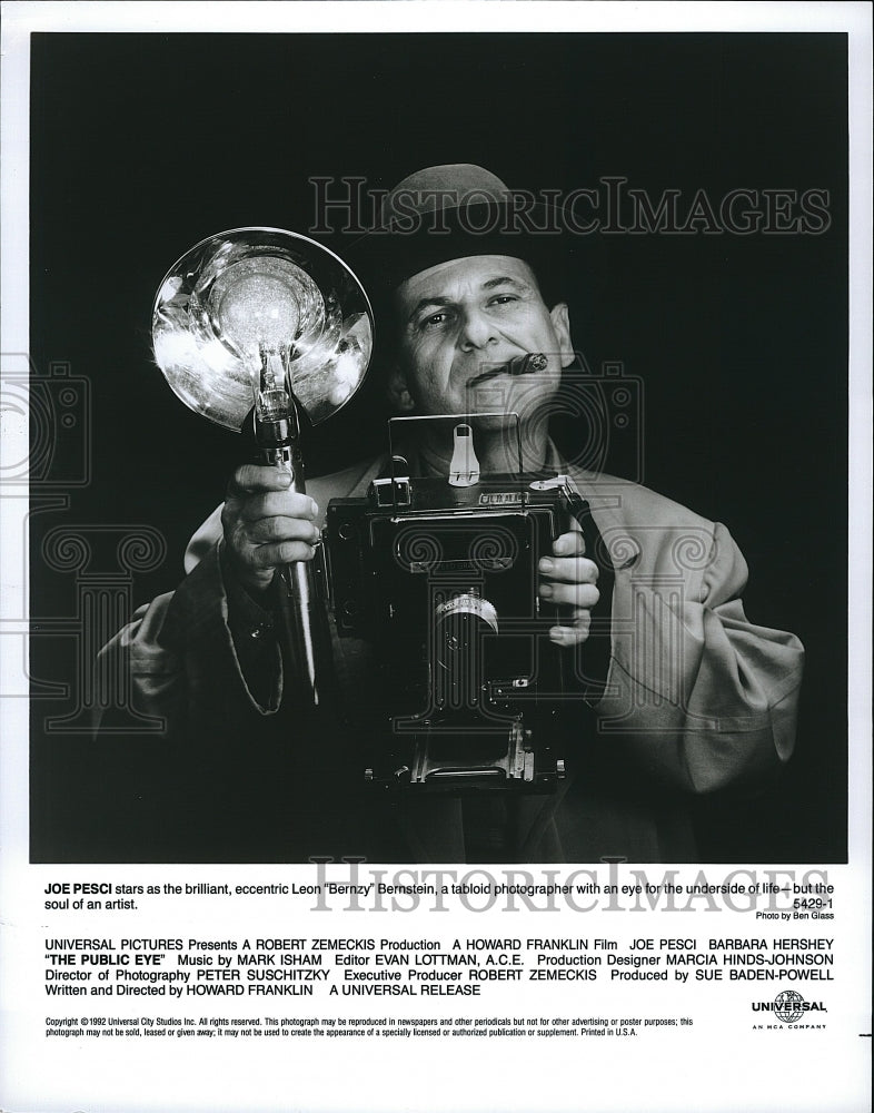 1992 Press Photo Joe Pesci in &quot;The Public Eye&quot;- Historic Images