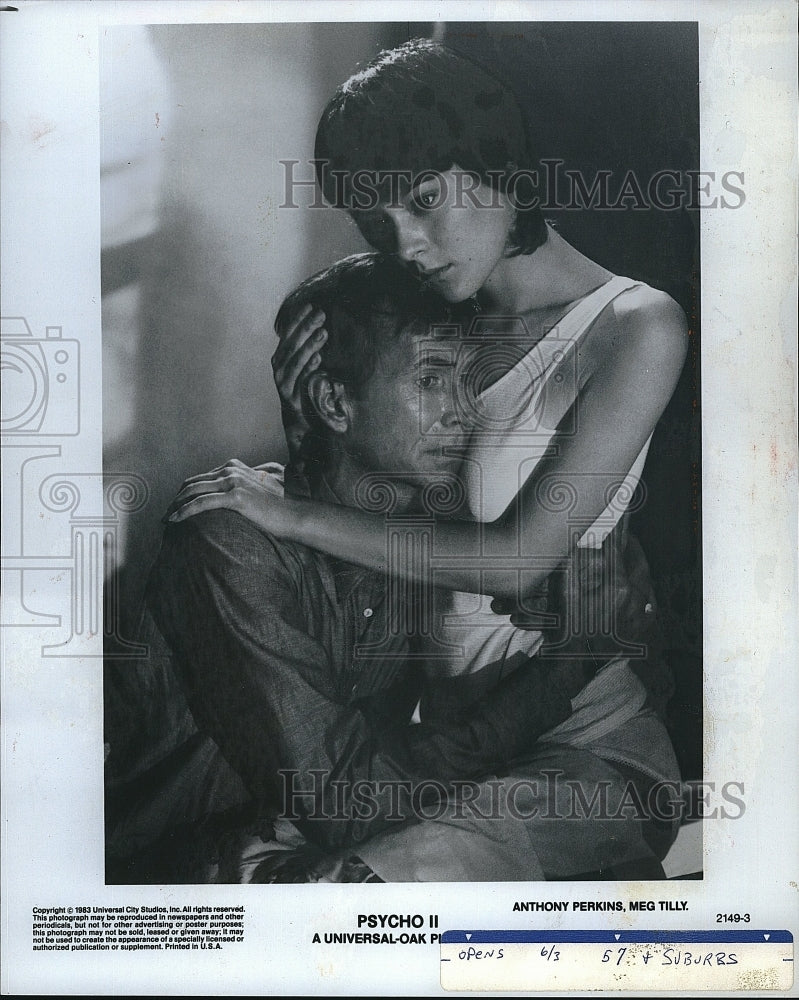 1983 Press Photo Psycho II Anthony Perkins Meg Tilly Actors- Historic Images