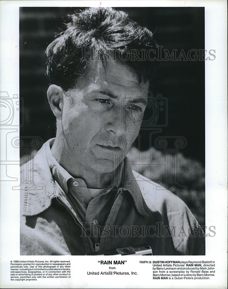 1988 Press Photo Movie Rain Man Dustin Hoffman Actor- Historic Images