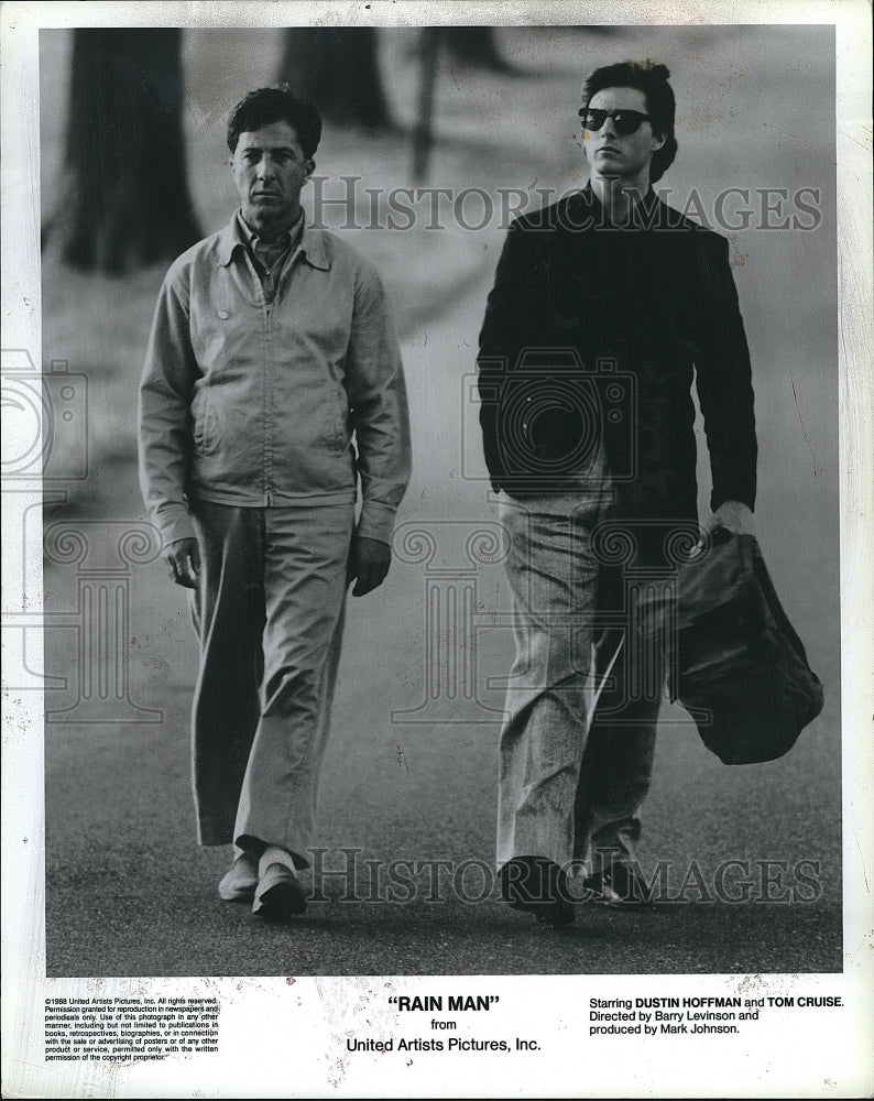 1988 Press Photo Dustin Hoffman, Tom Cruise, &quot;Rain Man&#39;- Historic Images