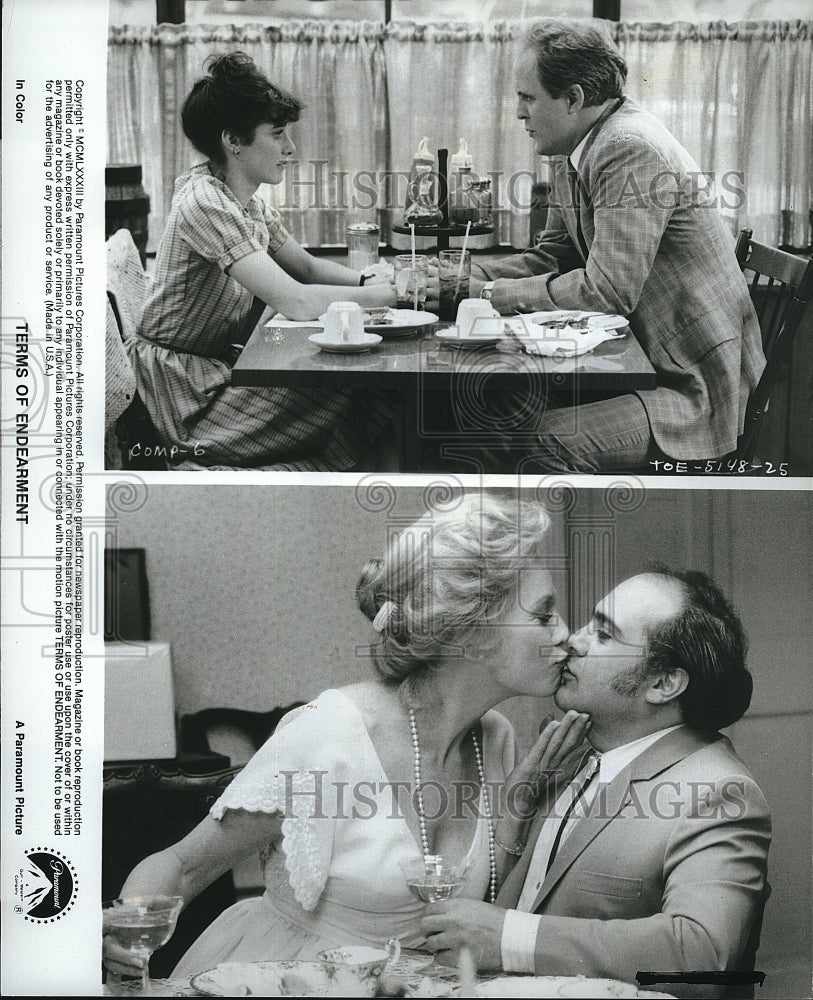 1983 Press Photo Debra Winger, John Lithgow, S. MacLaine &quot;Terms of Endearment&quot;- Historic Images