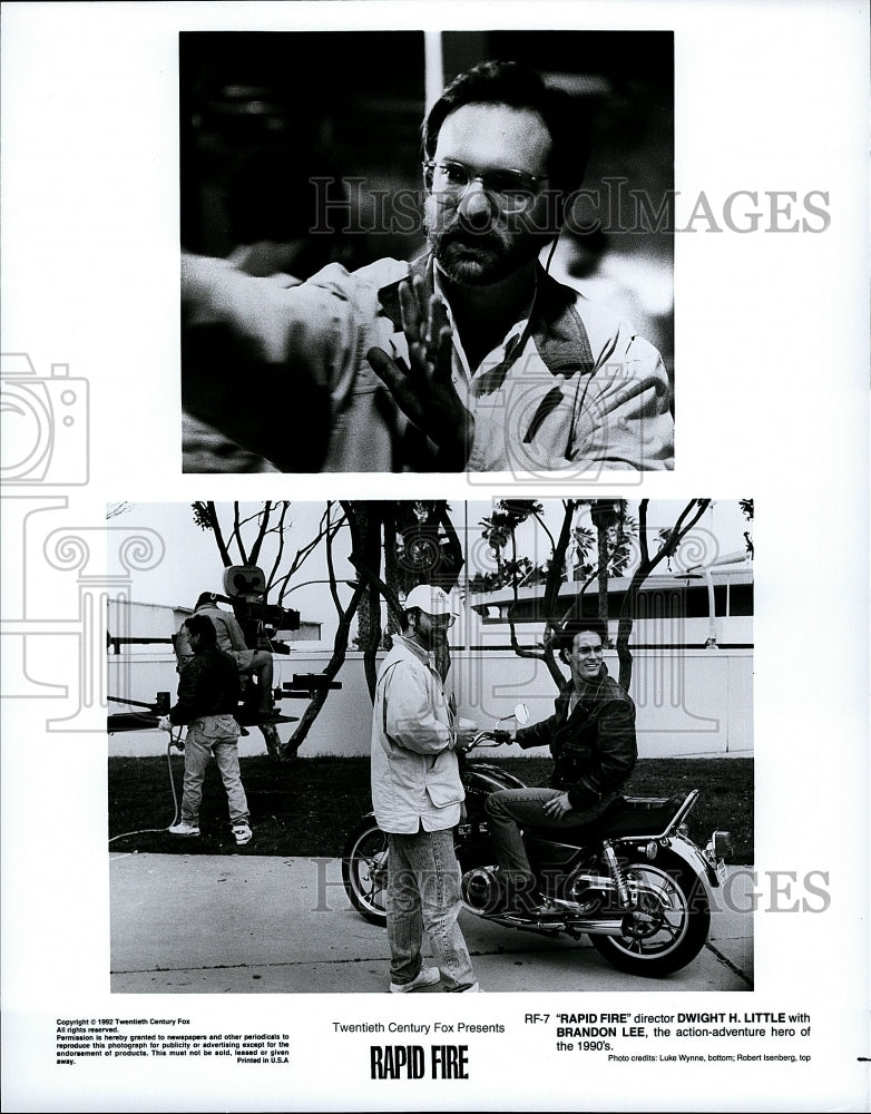 1992 Press Photo Movie Rapid Fire Dwight Little Vrandon Lee- Historic Images