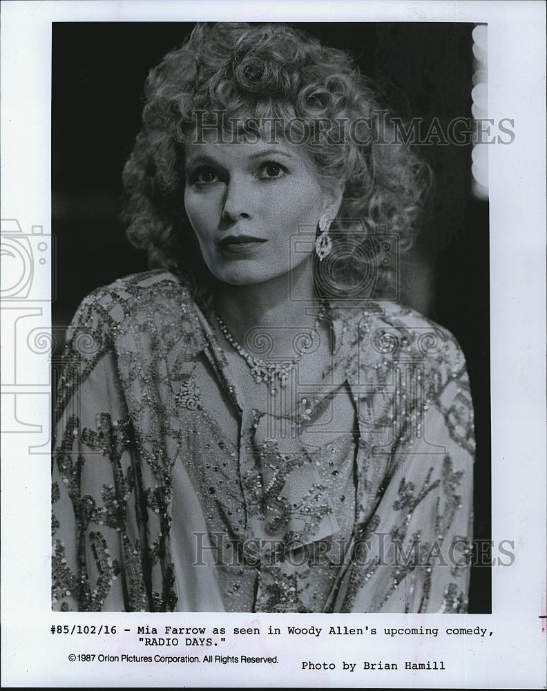 1987 Press Photo Mia Farrow American Actress Radio Days Movie Scene Film- Historic Images