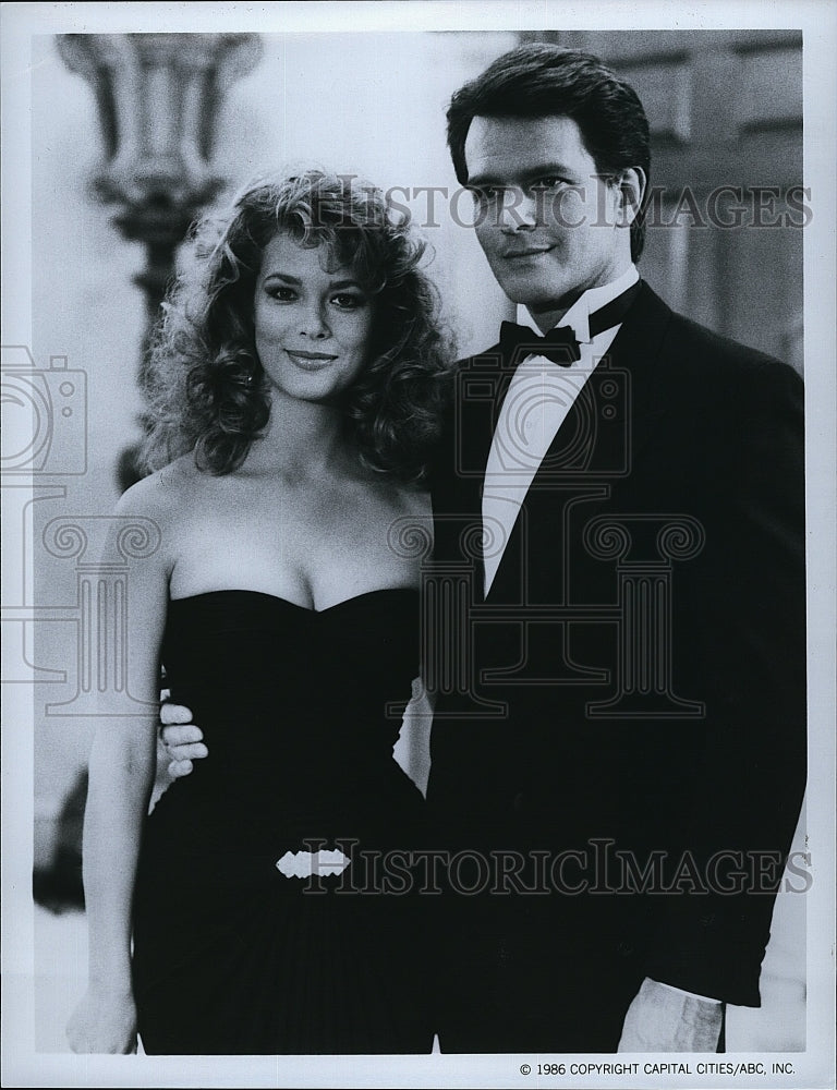 1986 Press Photo Leann Hunley Actress Gordon Thomson Actor Dynasty Drama TV Show- Historic Images