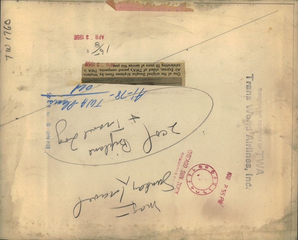 1955 Press Photo Airlines