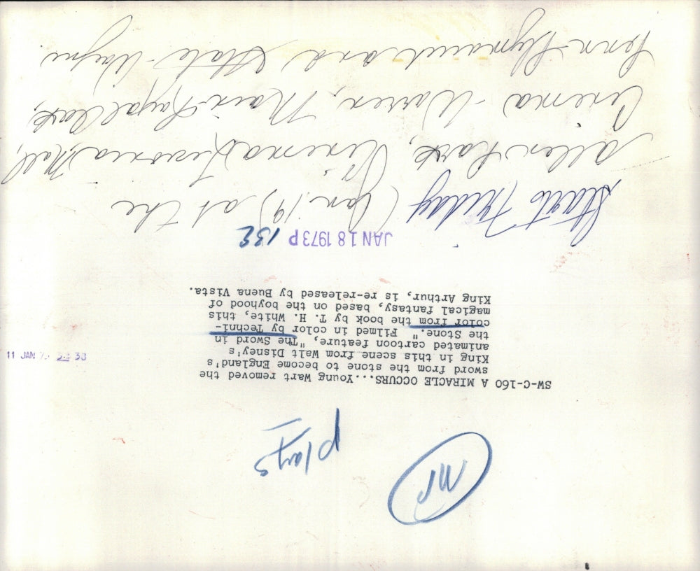 1973 Press Photo Englands King Walt Disneys Sword Stone - RRR85727