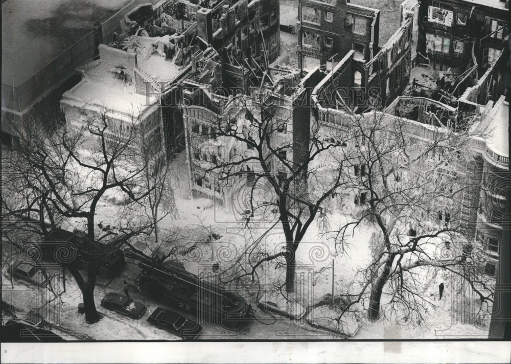 1982 Press Photo Buildings Covered by Frozen Water - RRR91415- Historic Images