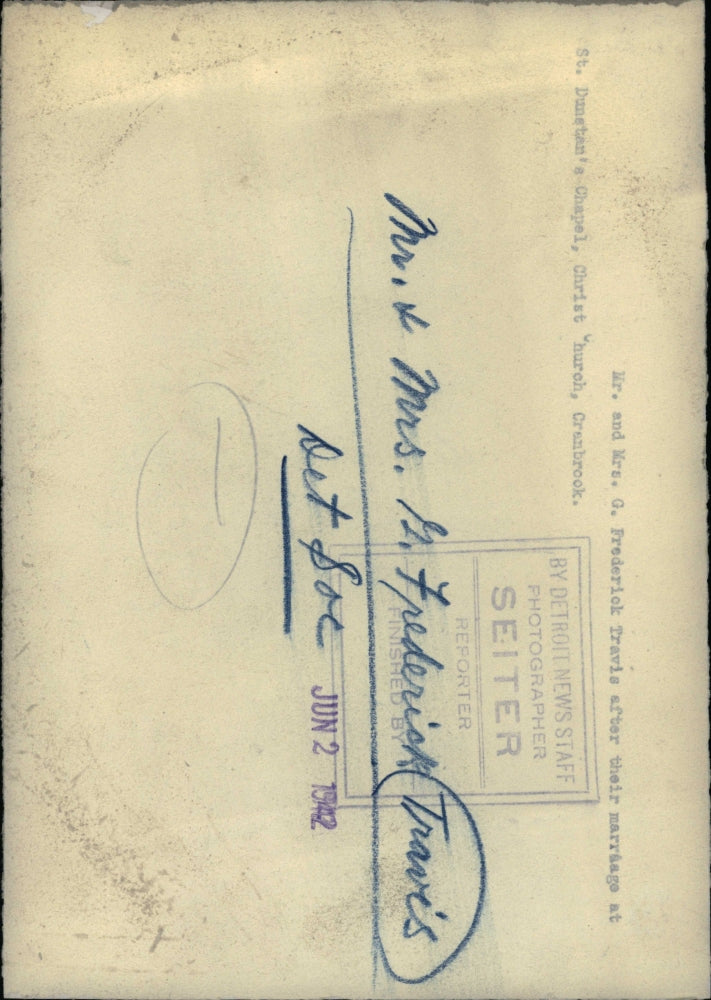 Press Photo Mr Mrs D Fredrick Travis Marriage Church - RRU01673