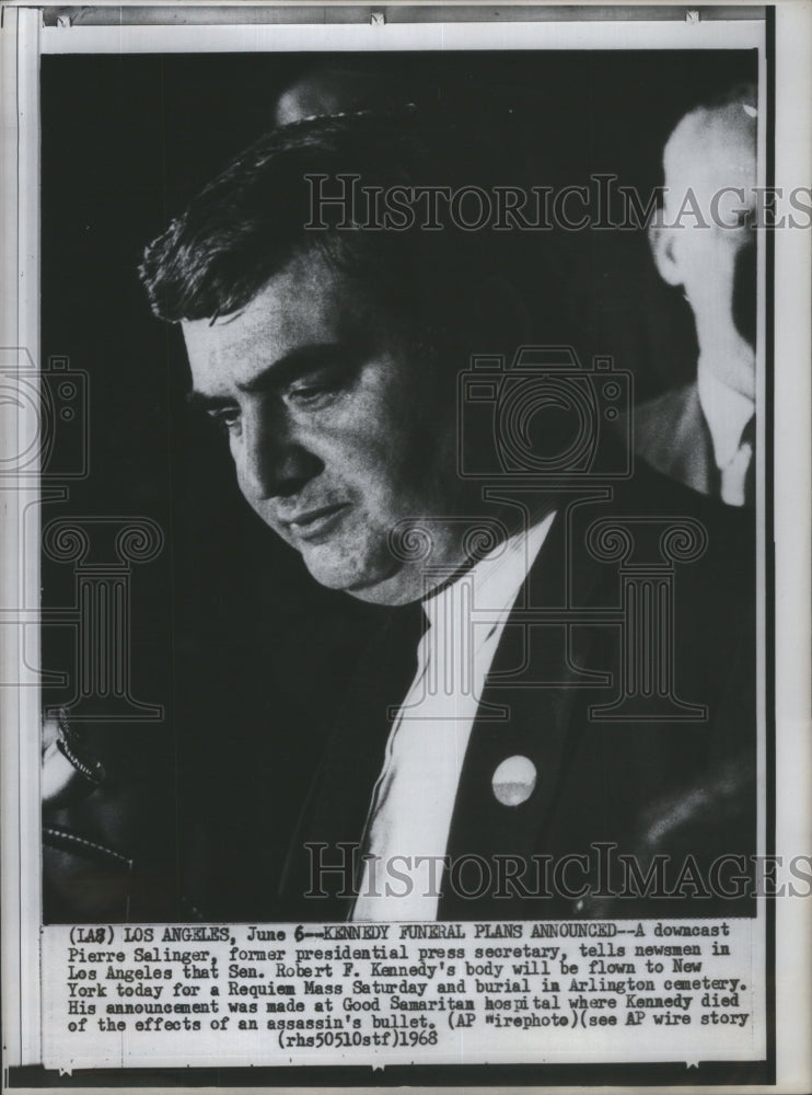 1968 Press Photo Pierre Salinger Presidential Press - RRU09293