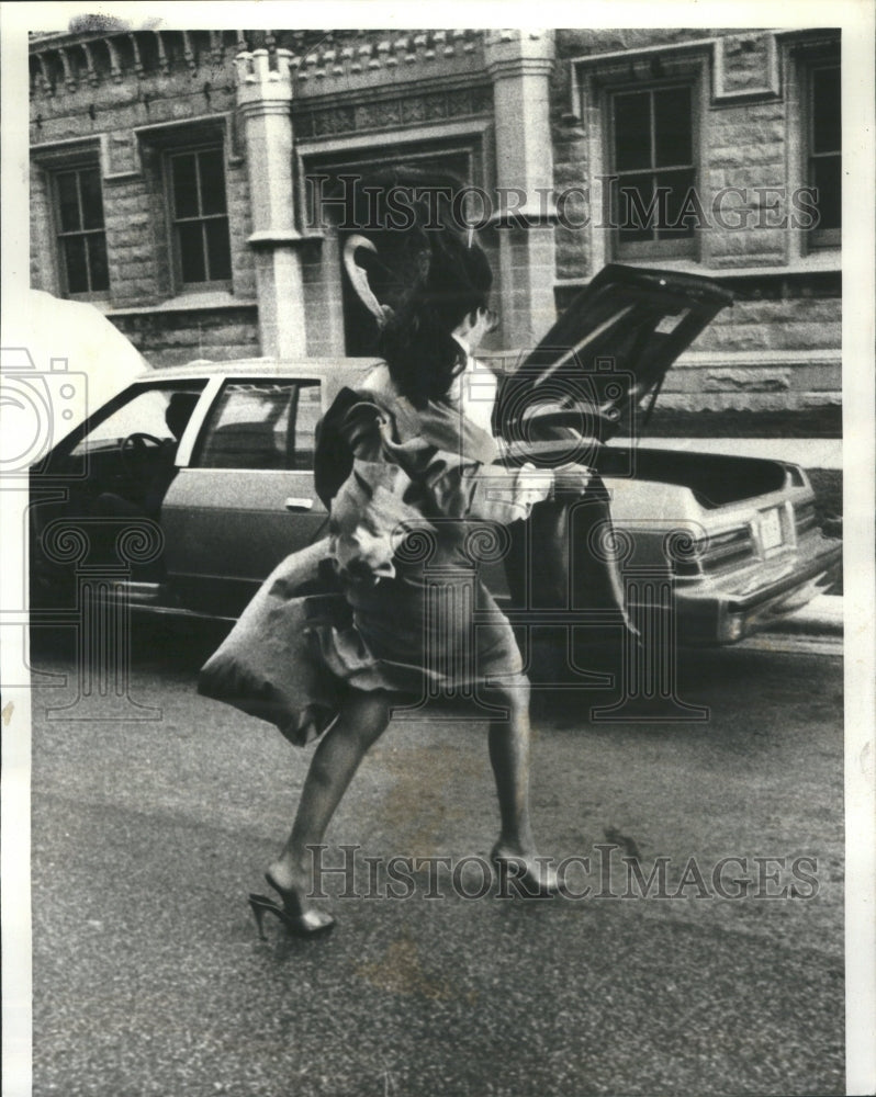 1979 Press Photo Michigan Avenue High Wind Chicago - RRU13605
