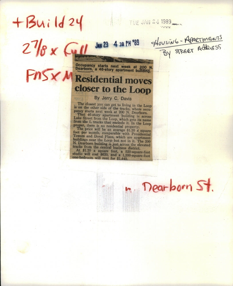 1989 Press Photo apartment building 200 N Dearborn - RRU15137