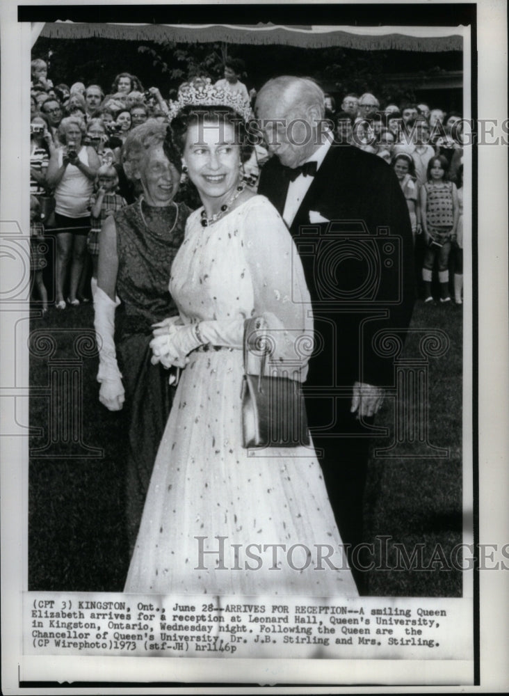 1973 Press Photo Queen Elizabeth Canada Visit Kingston- Historic Images