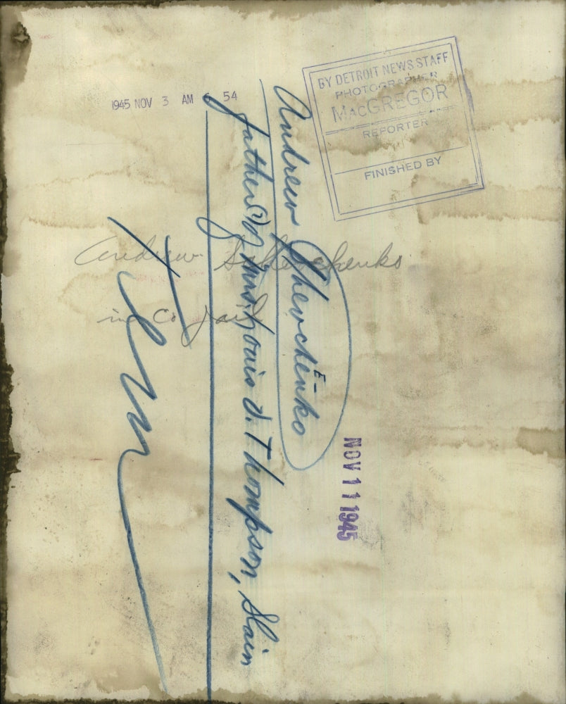 1945 Press Photo Audre Sahevchenko Father of Mushouis - RRU37151