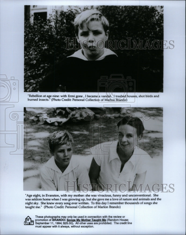 1994 Press Photo Marlon Brando Songs Mother Taught - RRU45447- Historic Images