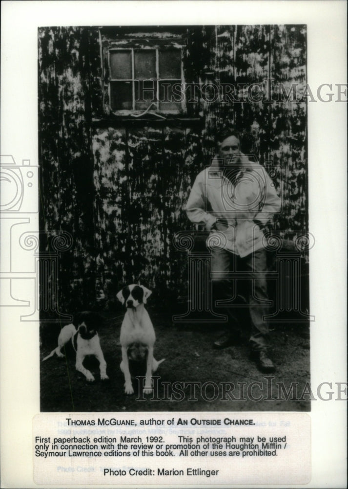 1992 Press Photo Thomas McGuane author Outside Chance - RRU46071- Historic Images