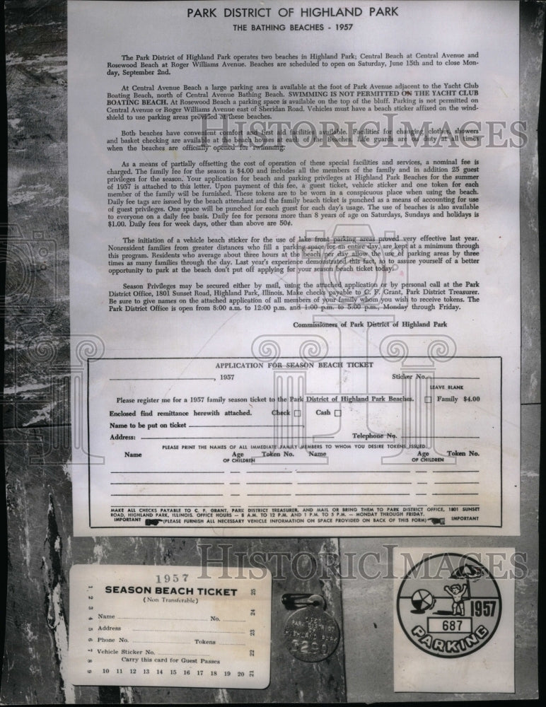 1957 Press Photo Application Rules For Beach Tag - RRU49753