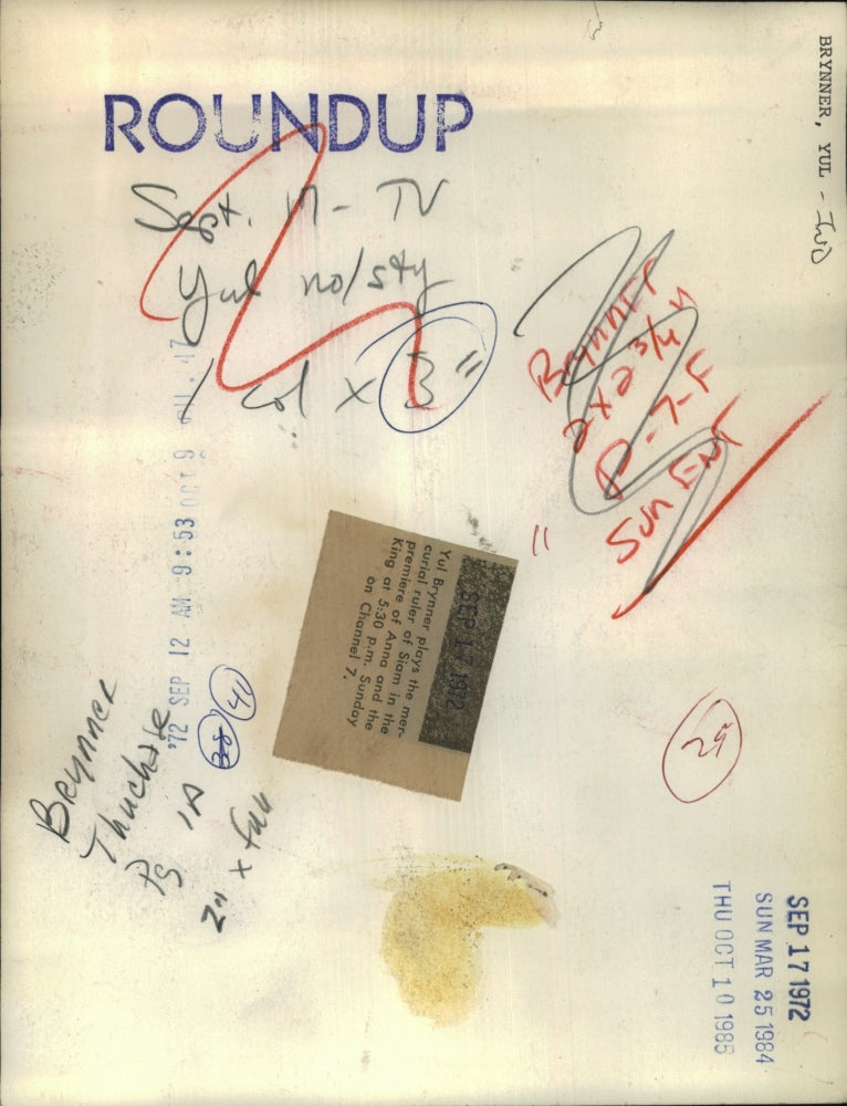 1972 Press Photo Yul Brynner Plays Anna Siam King Ruler - RRU52669