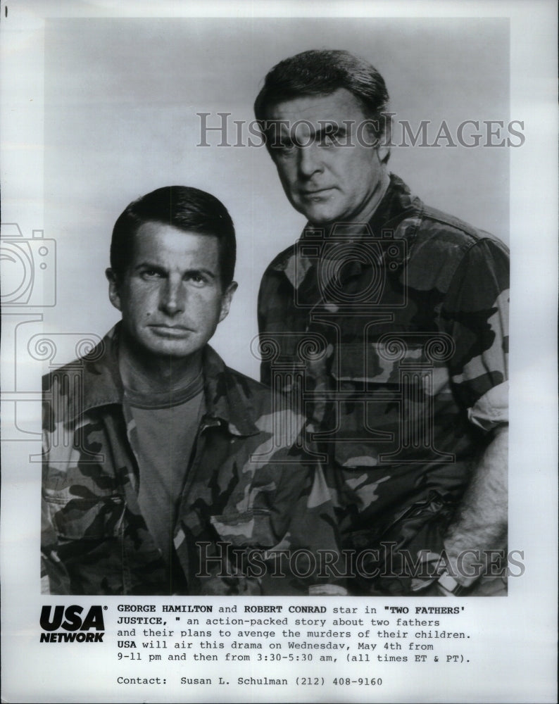 1988 Press Photo George Hamilton Robert Conrad Actor - RRU54255