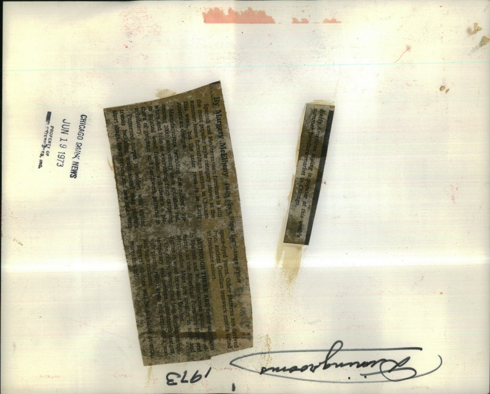 1973 Press Photo Early American Design - RRU88525