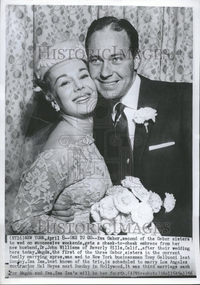 1956 Press Photo Eva Gabor Film Actress Socialite - RRV00639- Historic Images