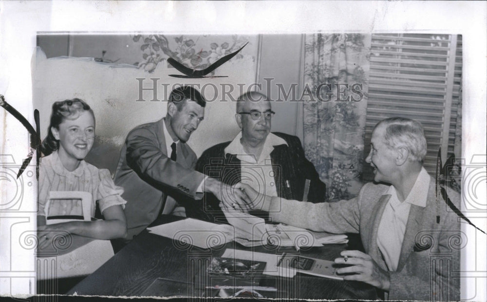 1957 Press Photo Benjamin Hooper Joseph Kris Bill Shore - RRV02057