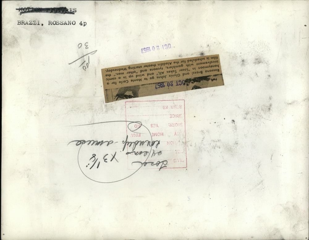 1957 Press Photo Rossano Brazzi Glynis Johns Film - RRV05265