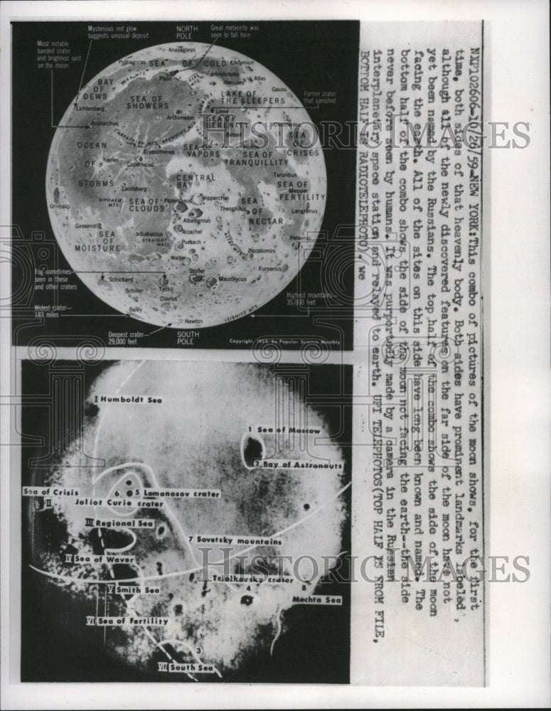 1959 Press Photo Russian Satellite Moon Pictures - RRV13173- Historic Images