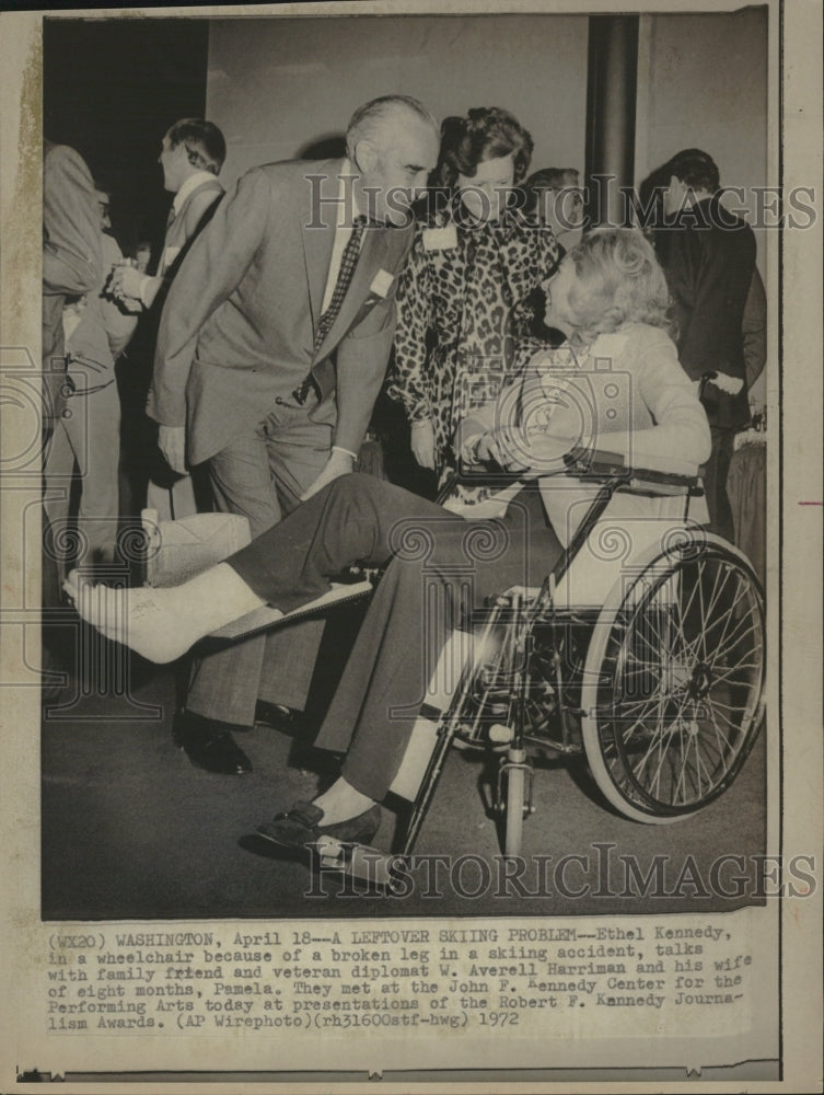 1972 Press Photo Ethel Kennedy in wheelchair - RRV15267- Historic Images