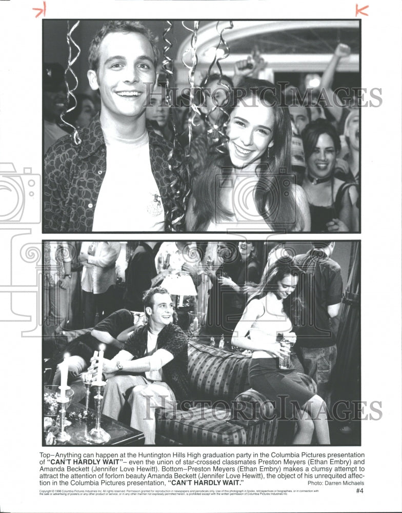 Press Photo Hardly Walt Ethan Embry Jennifer Love High - RRV29751- Historic Images