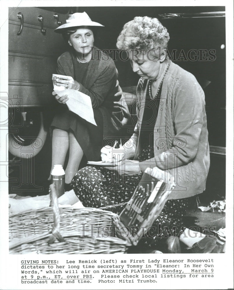 1987 Press Photo Lee Remick Actress Eleanor Roosevelt - RRV31049- Historic Images