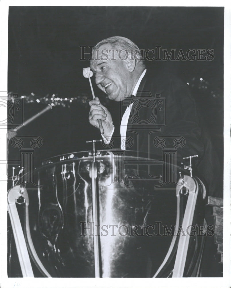 1966 Press Photo Poley Mcclintock Drummer Comedian - RRV33513- Historic Images