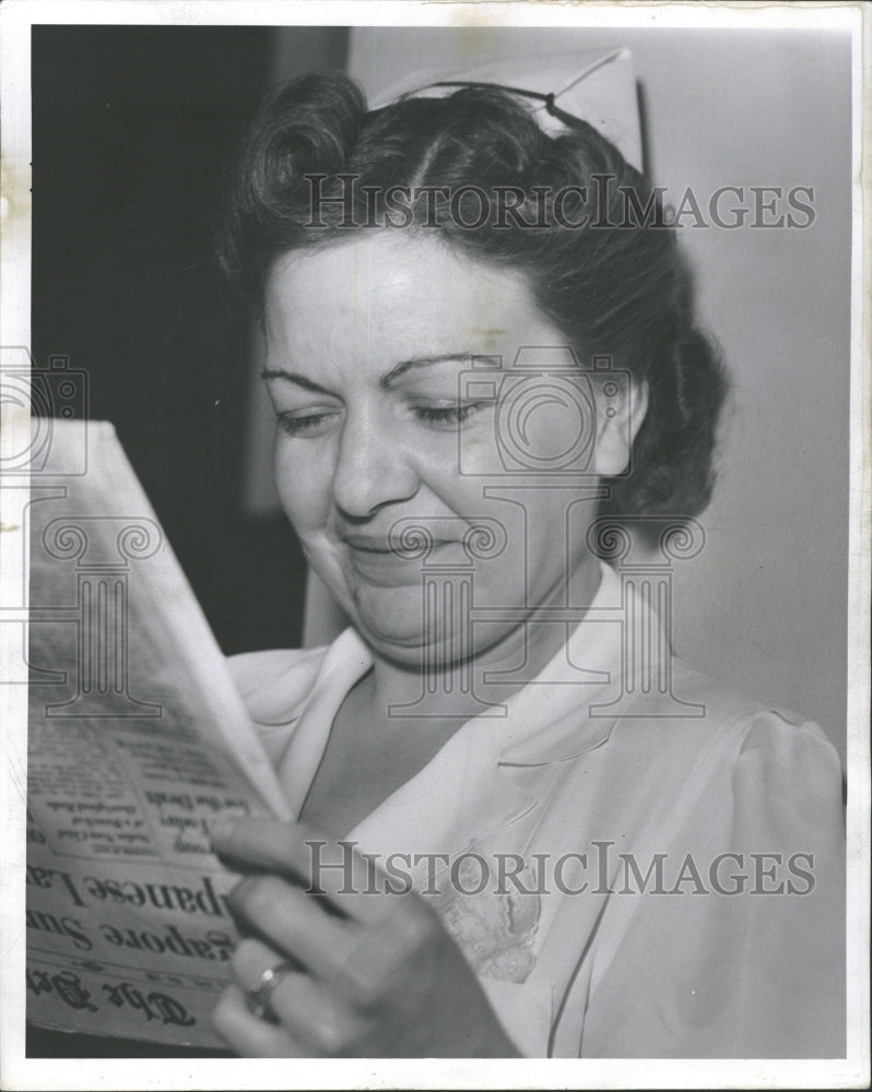 1942 Press Photo Arthur Wermuth wife Detroit WW2 Hero - RRV35661