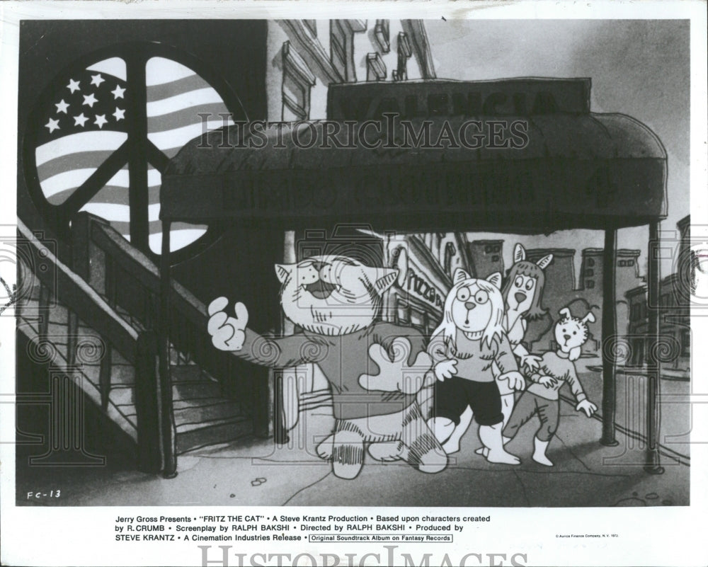 1972 Press Photo Cartoon Fritz the Cat - RRV37817- Historic Images