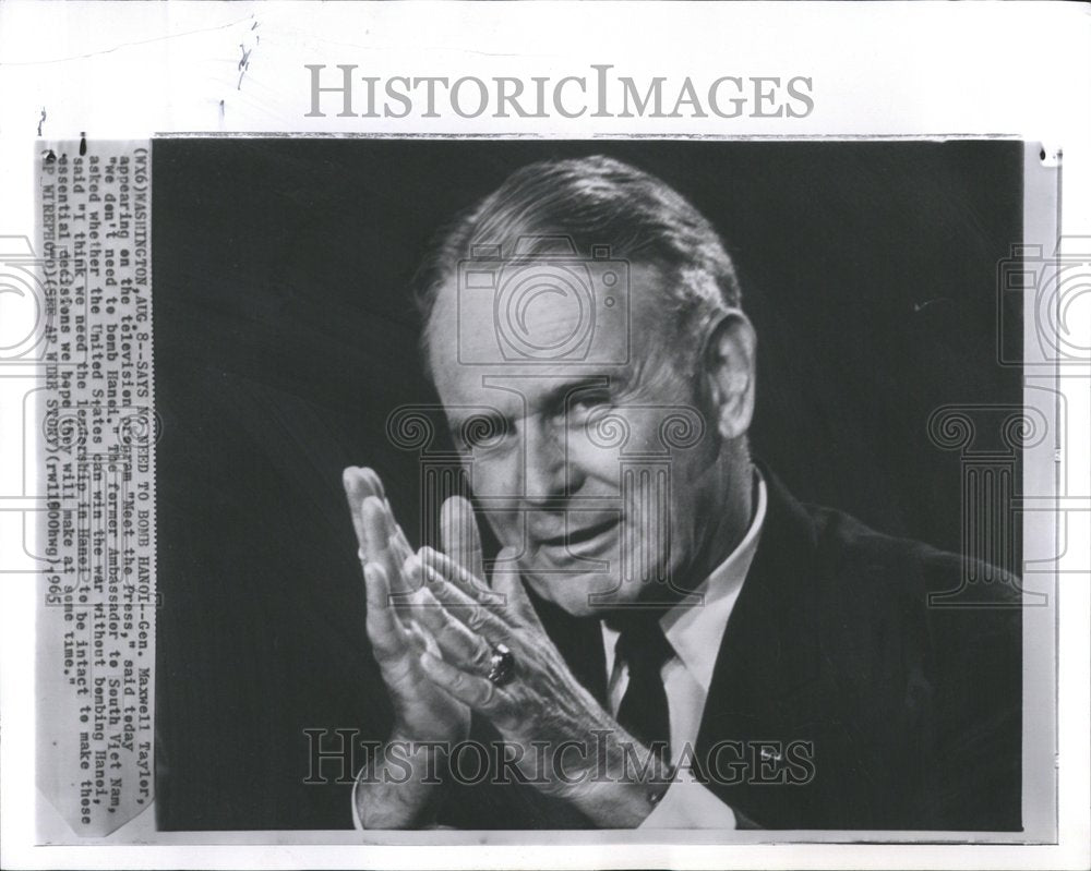 1965 Press Photo Say Bomb Hanot Maxwell Taylor Meet - RRV40833- Historic Images