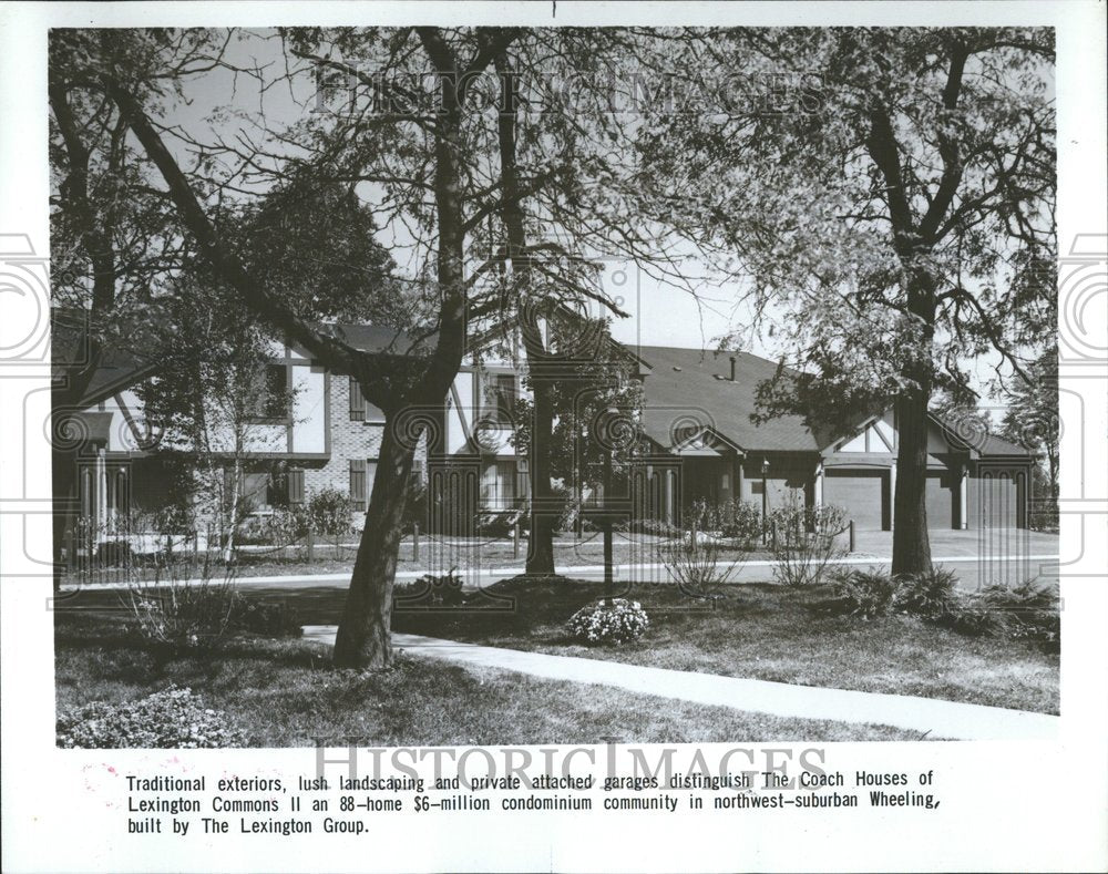 1983 Press Photo Traditional exteriors lush garages - RRV41771- Historic Images