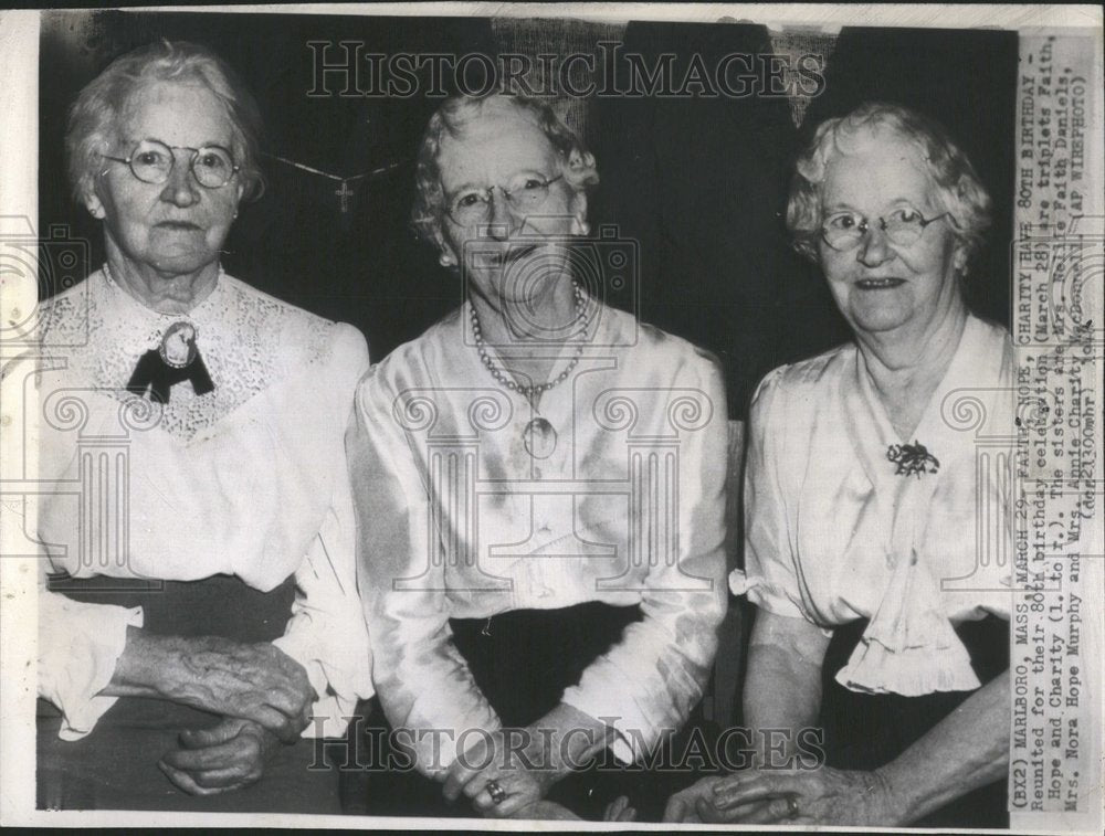 1948 Press Photo Triplets Faith Hope Charity Mrs Neille - RRV42273- Historic Images