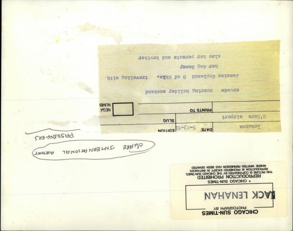 1991 Press Photo OHare Airport Crowded Ticket Lines - RRV43987