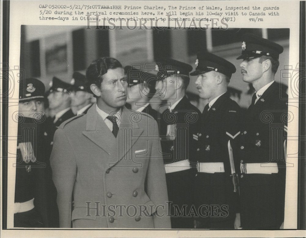 1975 Press Photo Prince Charles Inspects Guard Ottawa - RRV46211- Historic Images