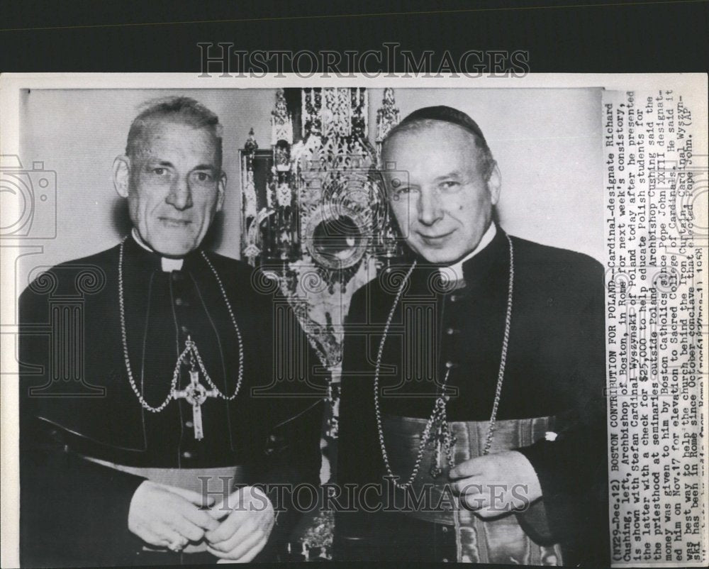 1958 Press Photo Cardinal Cushing Archbishop Boston - RRV50089- Historic Images