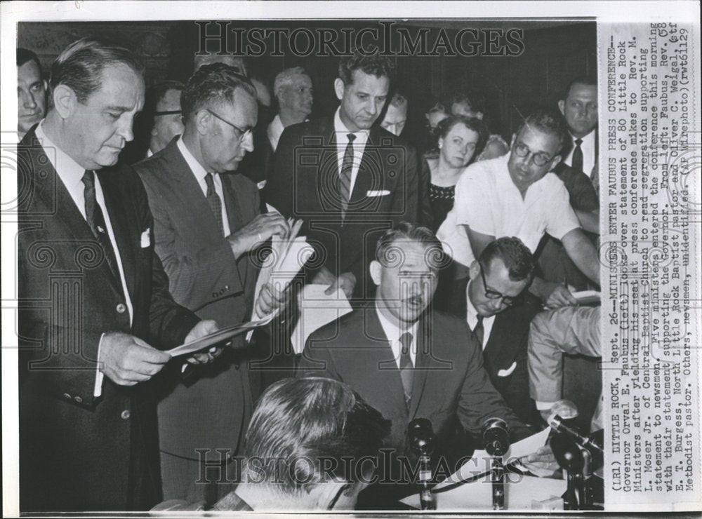 1958 Press Photo Ministers Conference Governor Orval - RRV50155- Historic Images