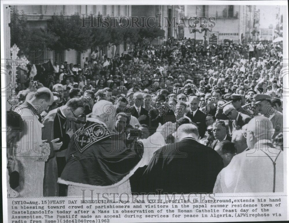 1962 Press Photo Pope John XXIII Assumption Blessing - RRV50247- Historic Images